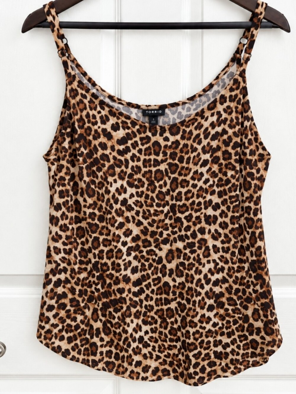 Torrid Leopard Print Vneck Spaghetti Strap Tank Sz 1